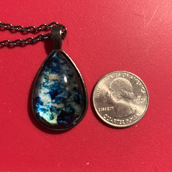 Local Craftsman Necklace with colorful blue charm - Picture 2 of 4